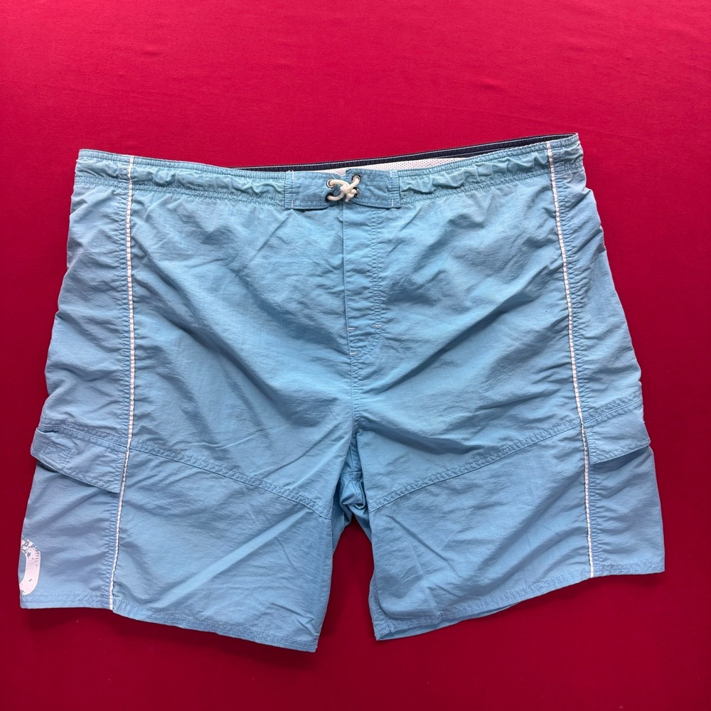 Ocean Pacific Op Boarding Co Vintage Y2K Surfer Board Shorts Blue Mens XL